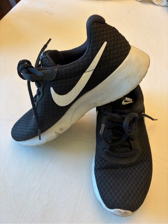 Nike Other - Youth size 5 Nike Black Mesh Sneakers with White Swoosh